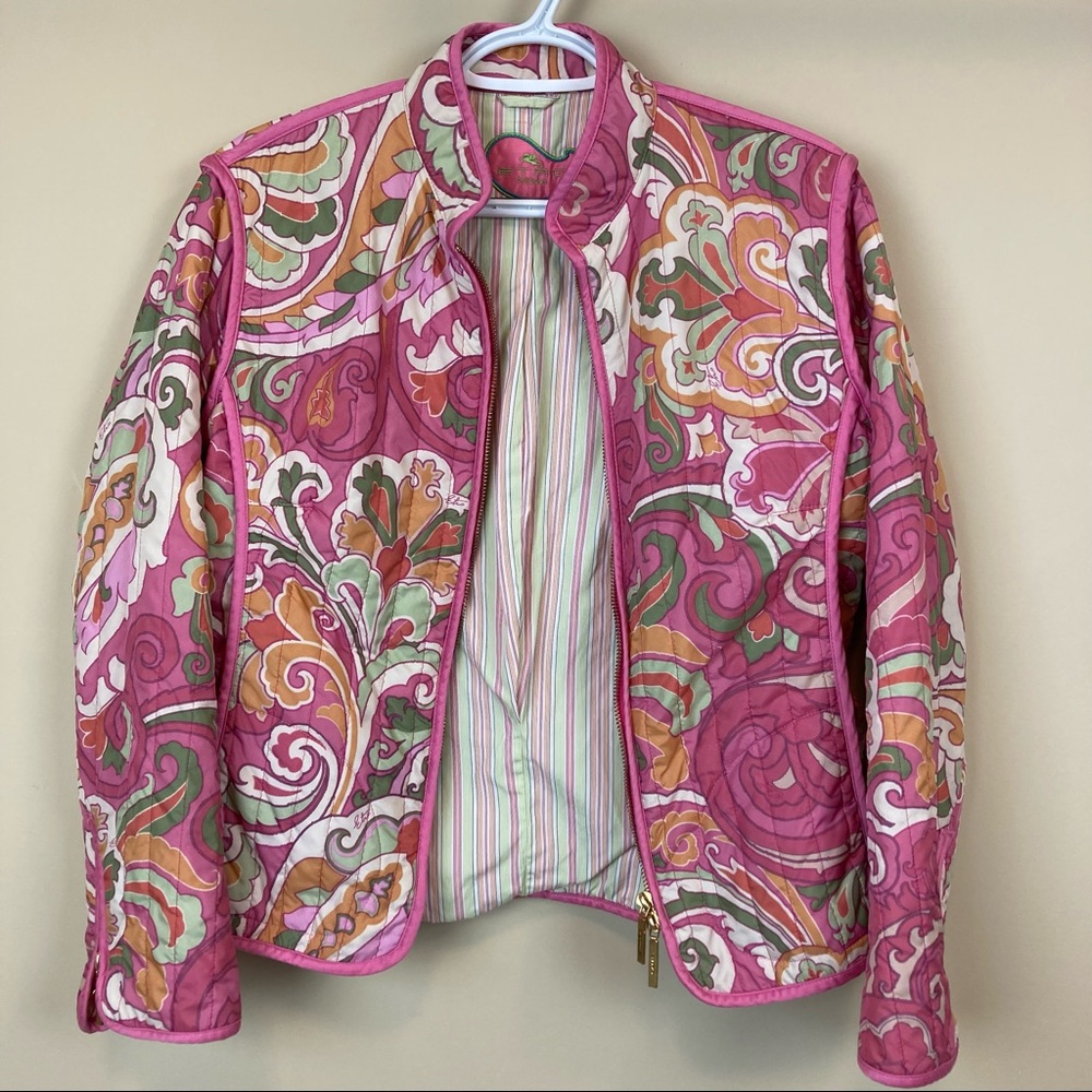 Etro Pink Multicolor Quilted Paisley Jacket